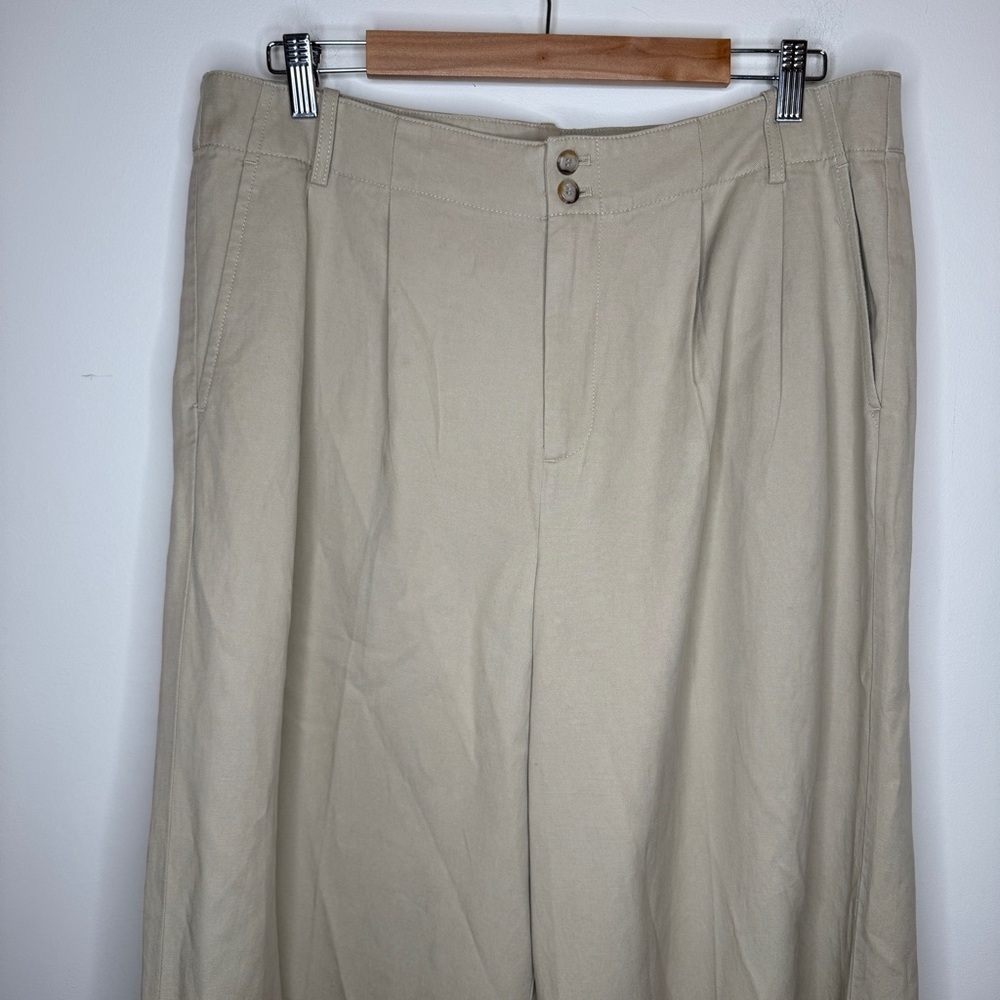 NWT Madewell Plus Harlow Wide-Leg Pant in Beige Size 16 Petite - Picture 3 of 6